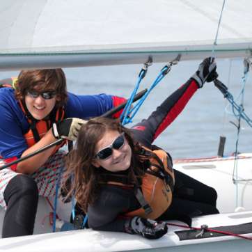 instructor and student learning to sail
